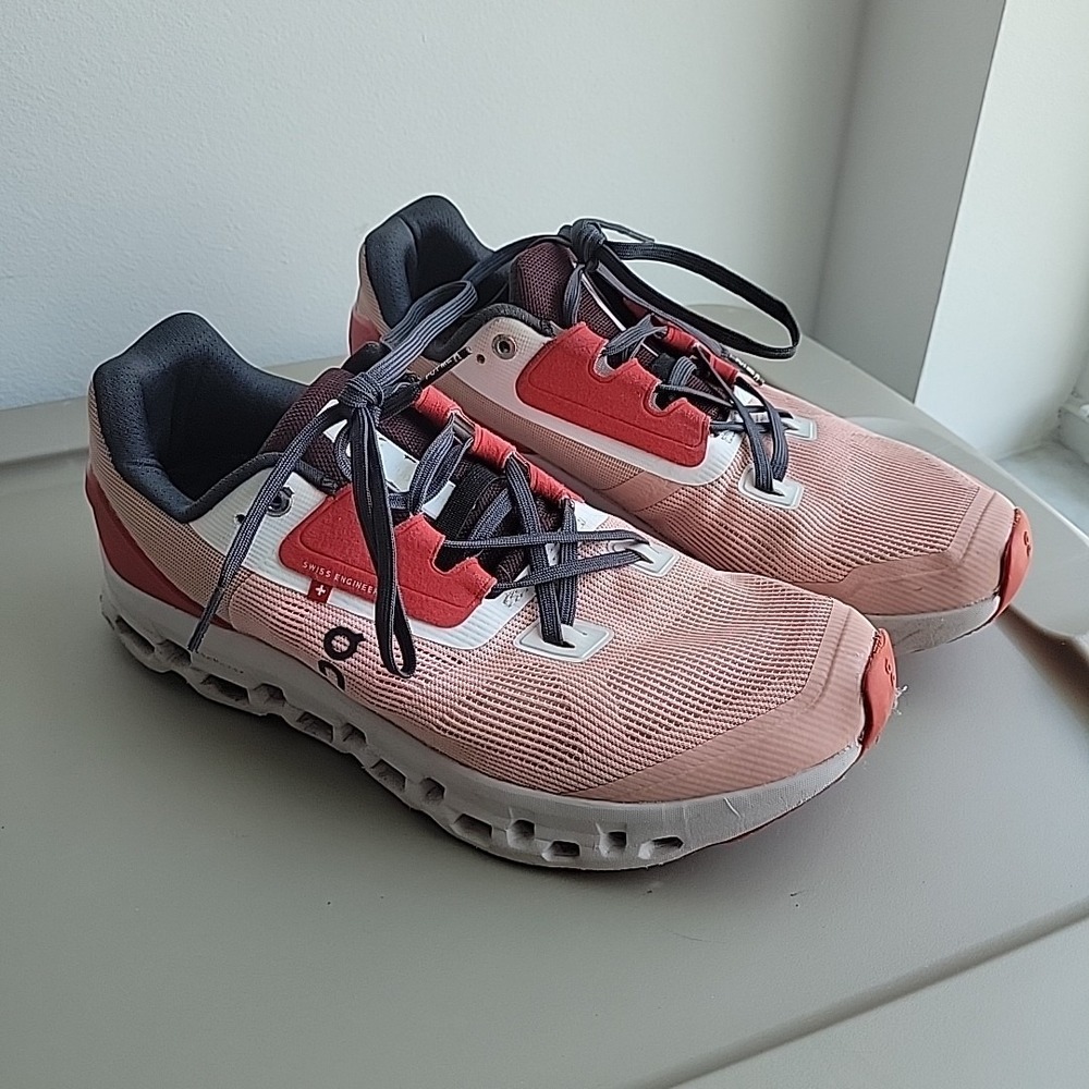 On Cloud Cloudstratus Women's Shoes Sneakers Running Red Pink 40.99706 Sz 10